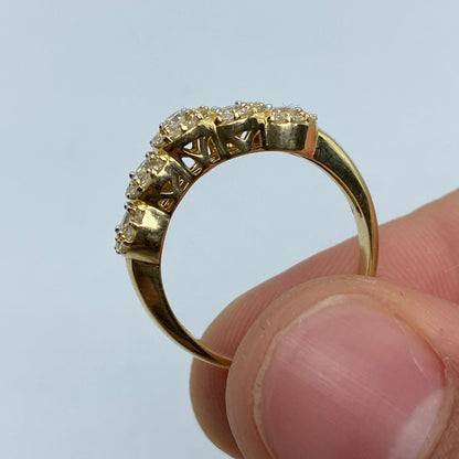 14K Quintuple Flower Diamond Engagement Ring