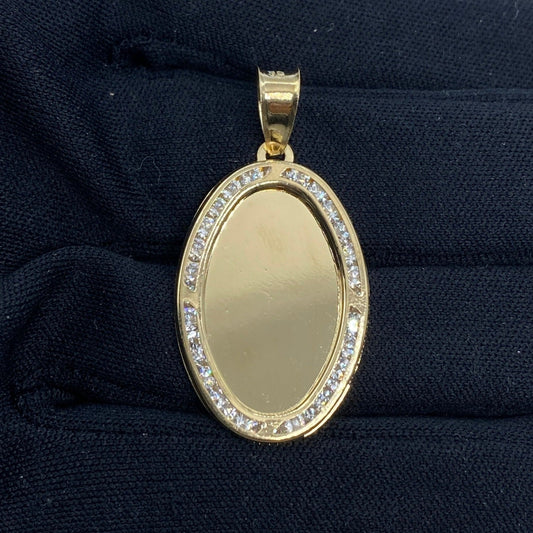 14K Oval Picture Photo Pendant