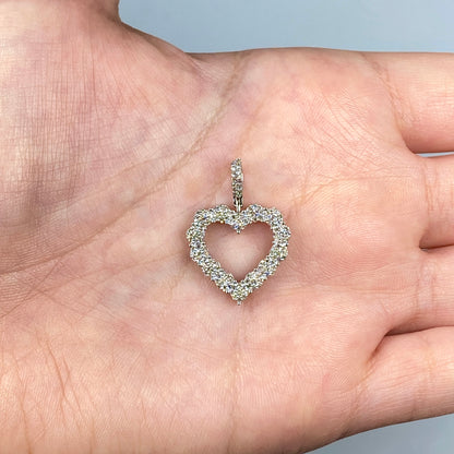 10K/14K Open Heart Diamond Pendant