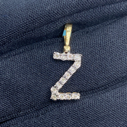 14k Single Stone Initial Z Pendant