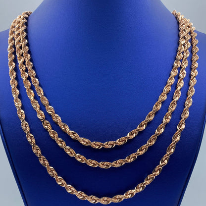 10K 5.8MM Rope Chain in Rose Gold 20-24"