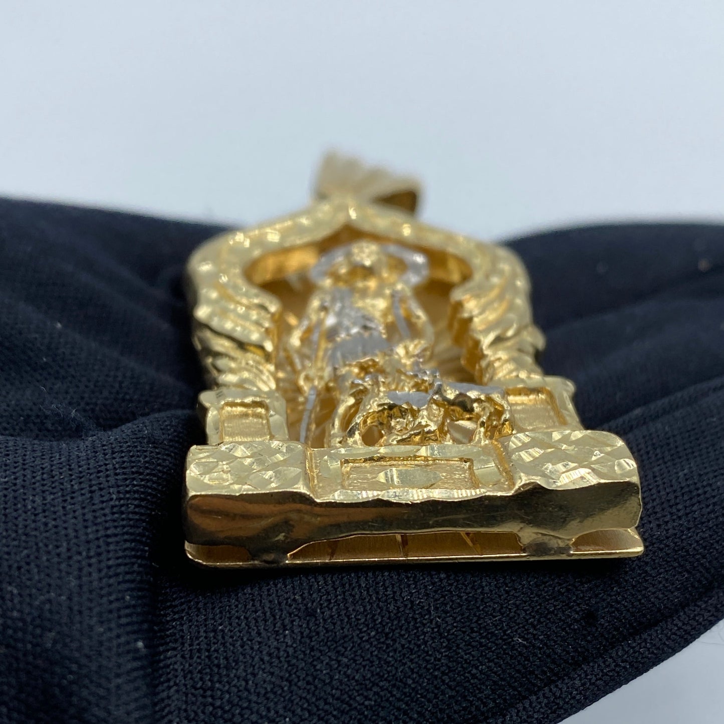 14K Saint Lazarus in the House Pendant