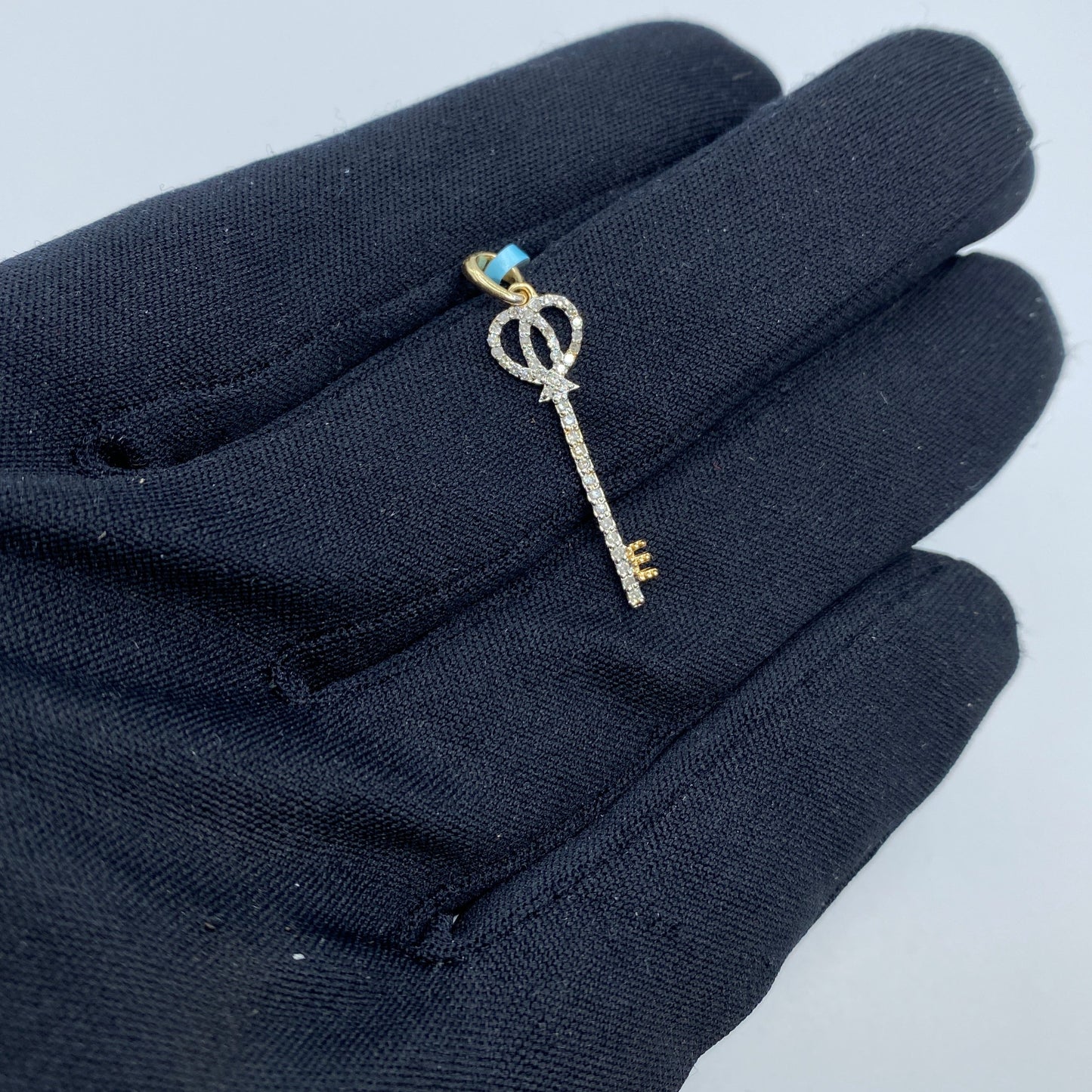 14K Key Diamond Pendant