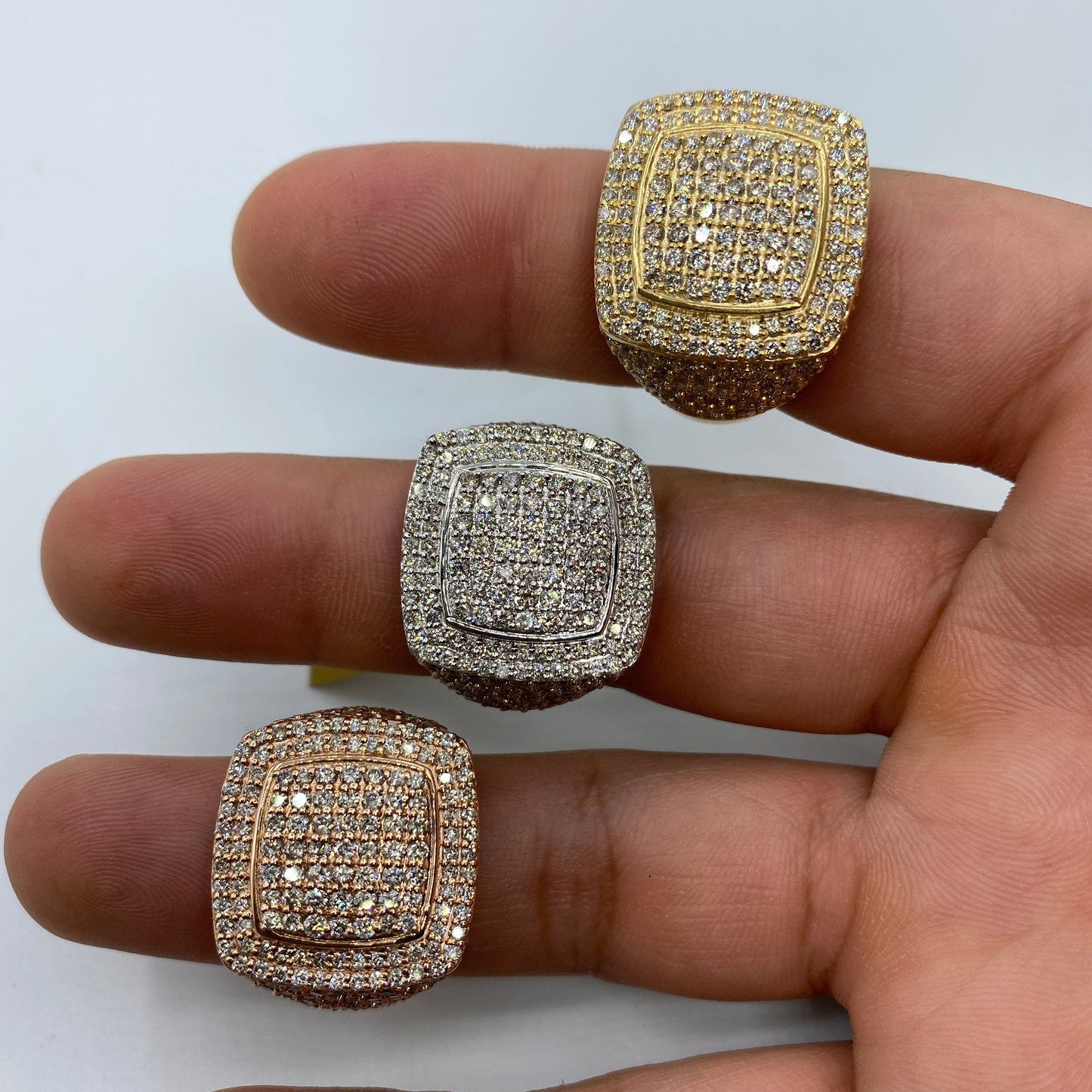 10K Jumbo Square Diamond Ring