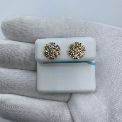 14K Snowflake Diamond Earrings