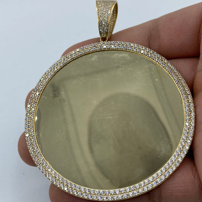 10K Jumbo Round Picture Photo Pendant