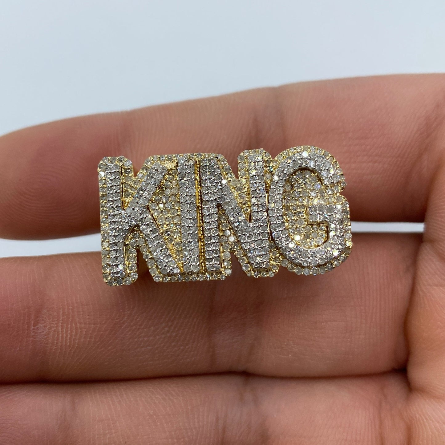 10K King Name Plate Diamond Ring