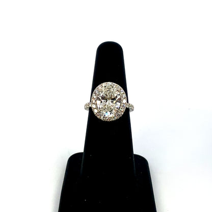 Custom 18K Luxe Halo Oval Diamond Engagement Ring