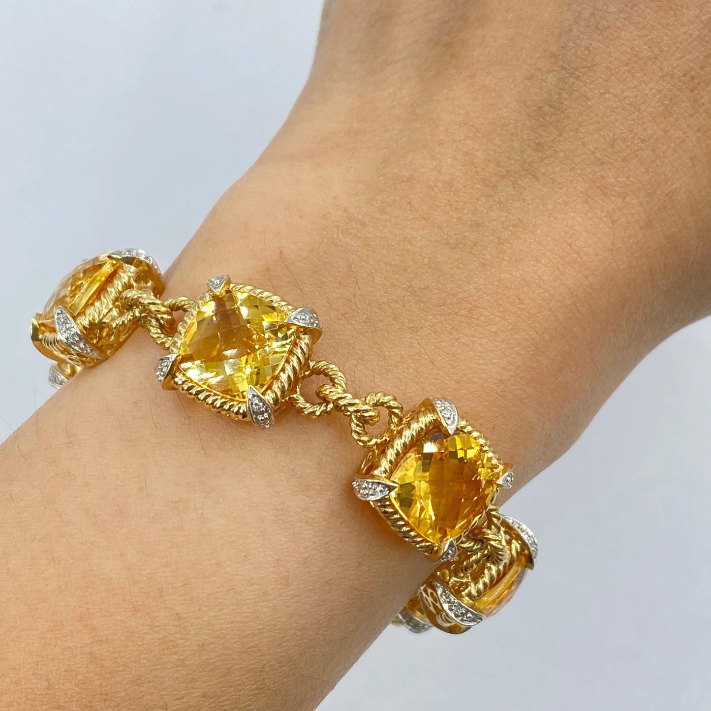 14K Gold Stone Diamond Bracelet