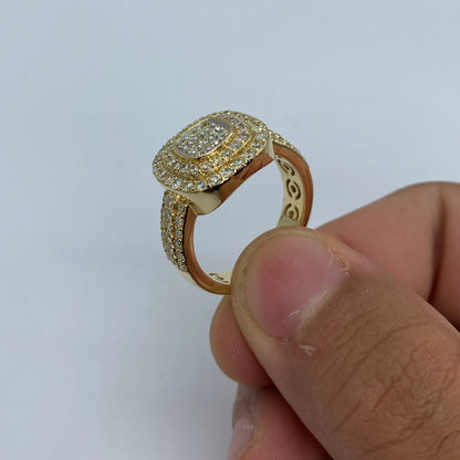 14K Square Madrid Diamond Ring