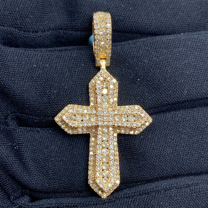 14K Saint 3D Cross Diamond Pendant