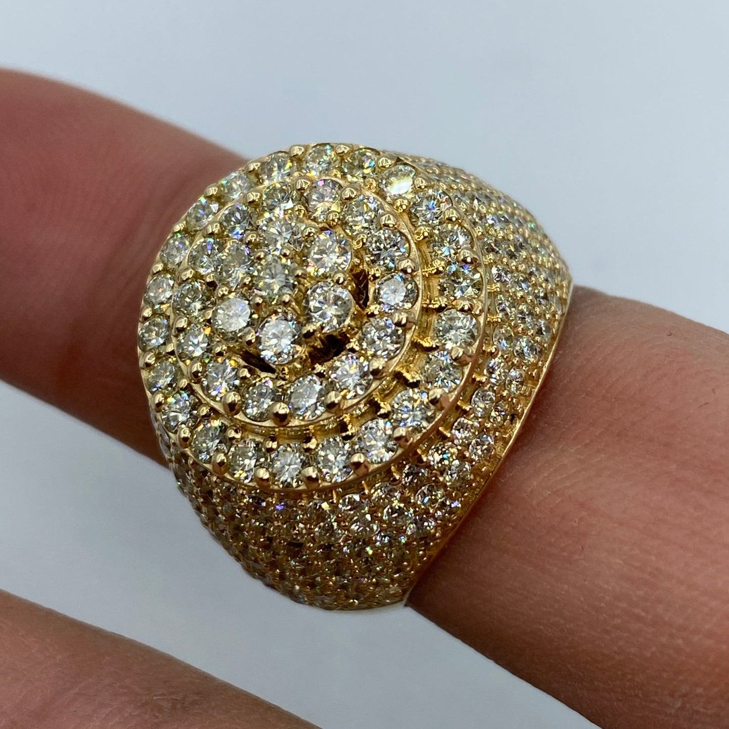 14K Dome Cake Diamond Ring