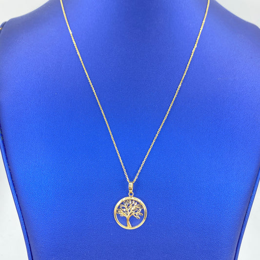 14K Tree of Life Pendant Necklace 20"