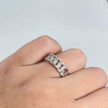 14K Cuban Link Diamond Ring