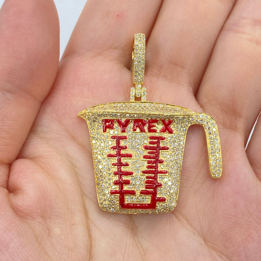 10K Pyrex Diamond Pendant