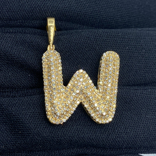 Initial W Bubble Pendant