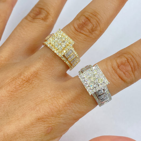 10K Lovely Diamond Baguette Ring