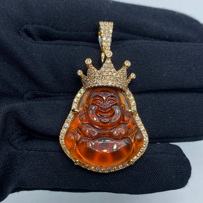 14K Crowned Buddha Diamond Pendant