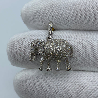 10K Elephant Diamond Pendant