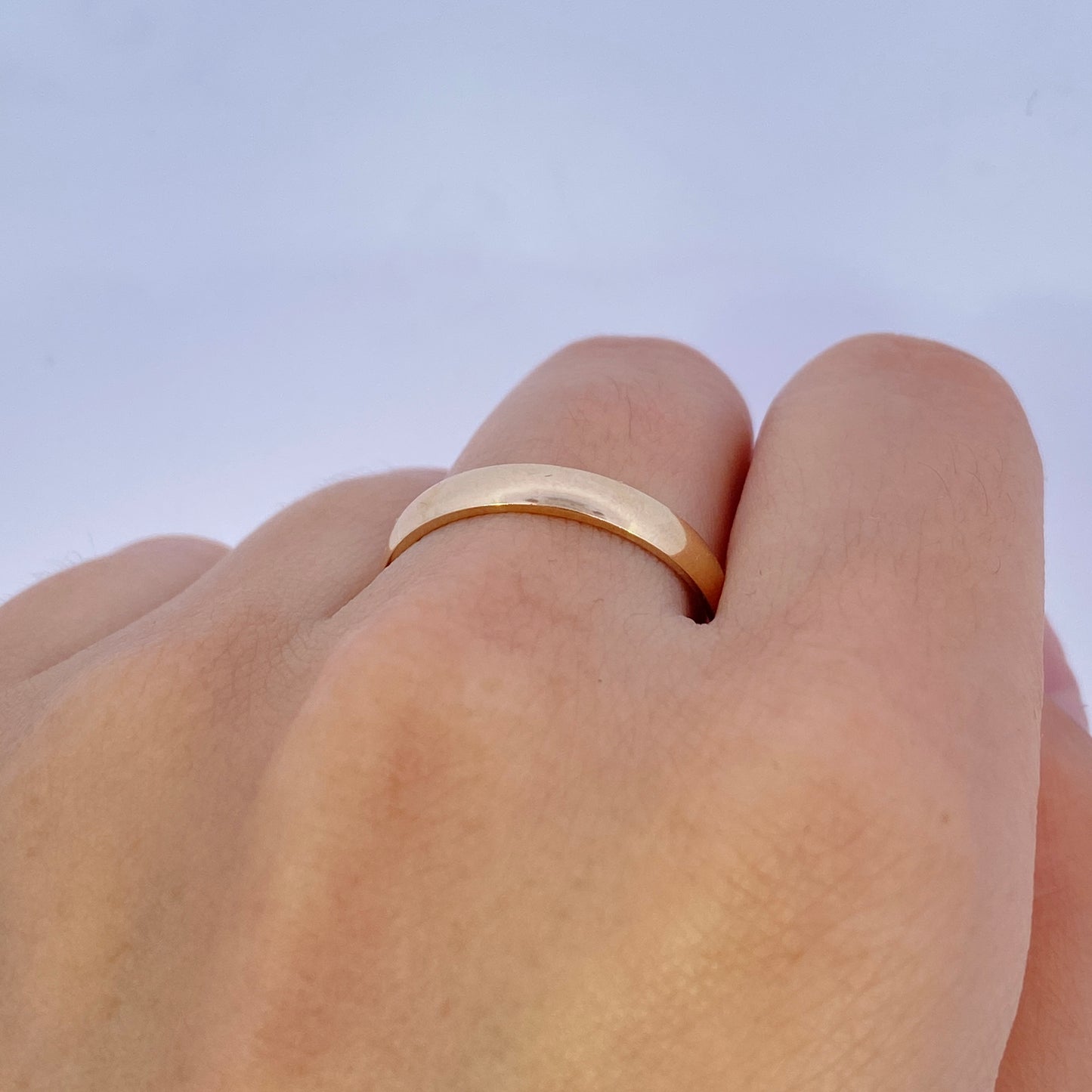 14K Solid Yellow Gold Band Ring