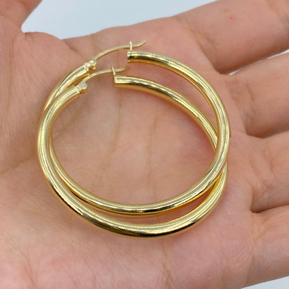14K Gold Hoop Earrings 3.5MM