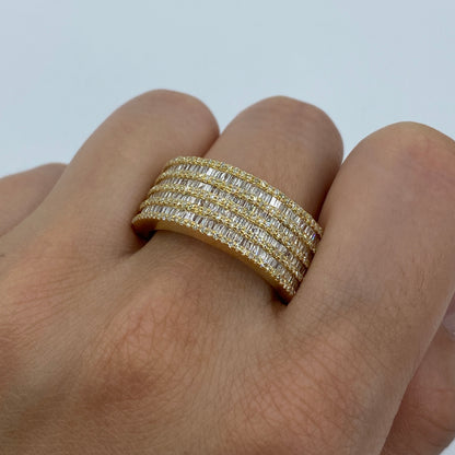 14K Stacked Diamond Baguette Ring