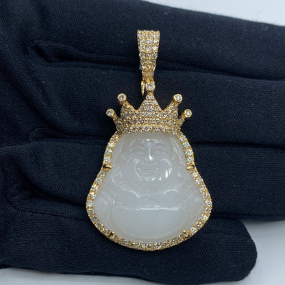 14K Crowned Buddha Diamond Pendant