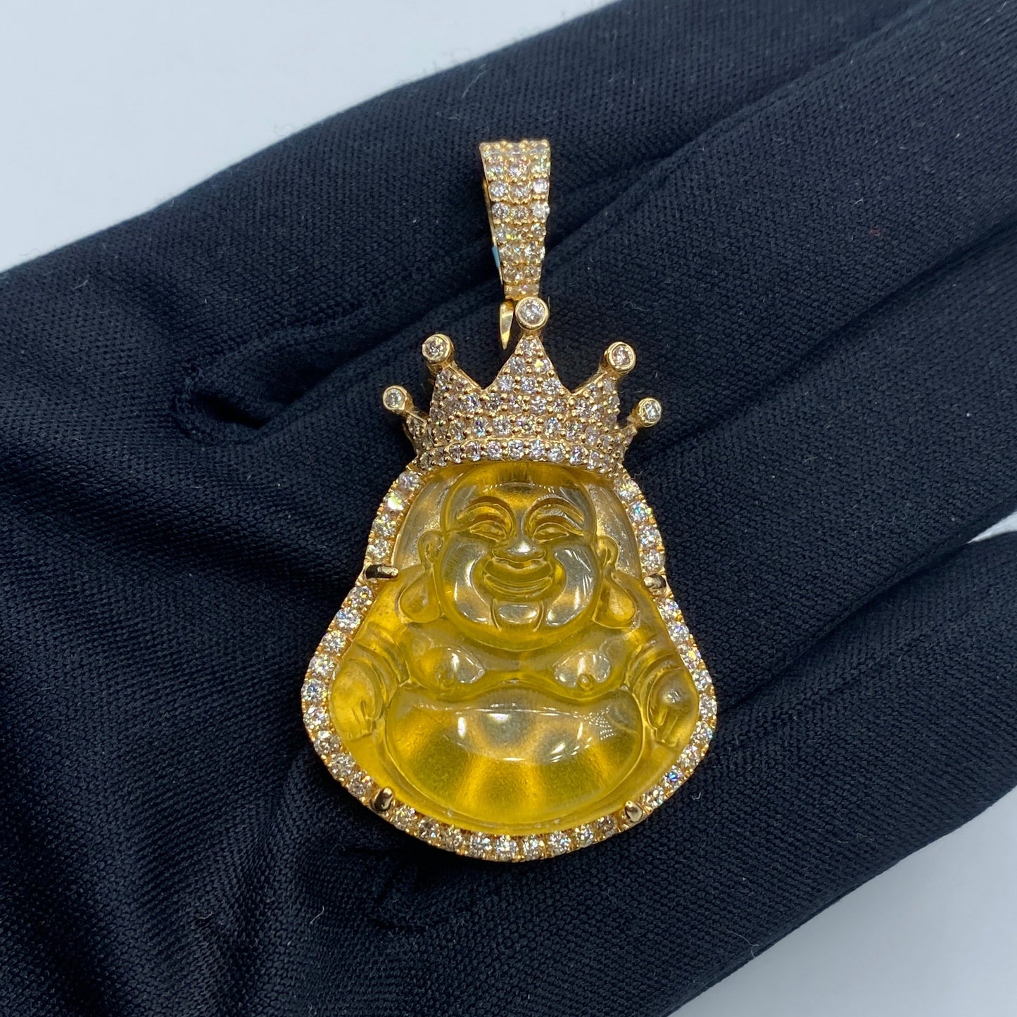 14K Crowned Buddha Diamond Pendant