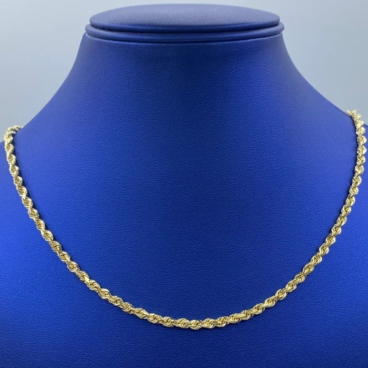 14K 3.8MM Solid Rope Chain 20"