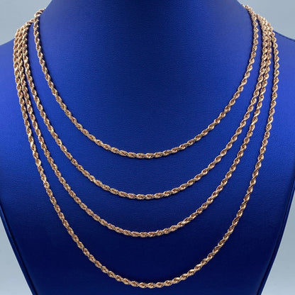 10K 3.6MM Rope Chain in Rose Gold 16-22"