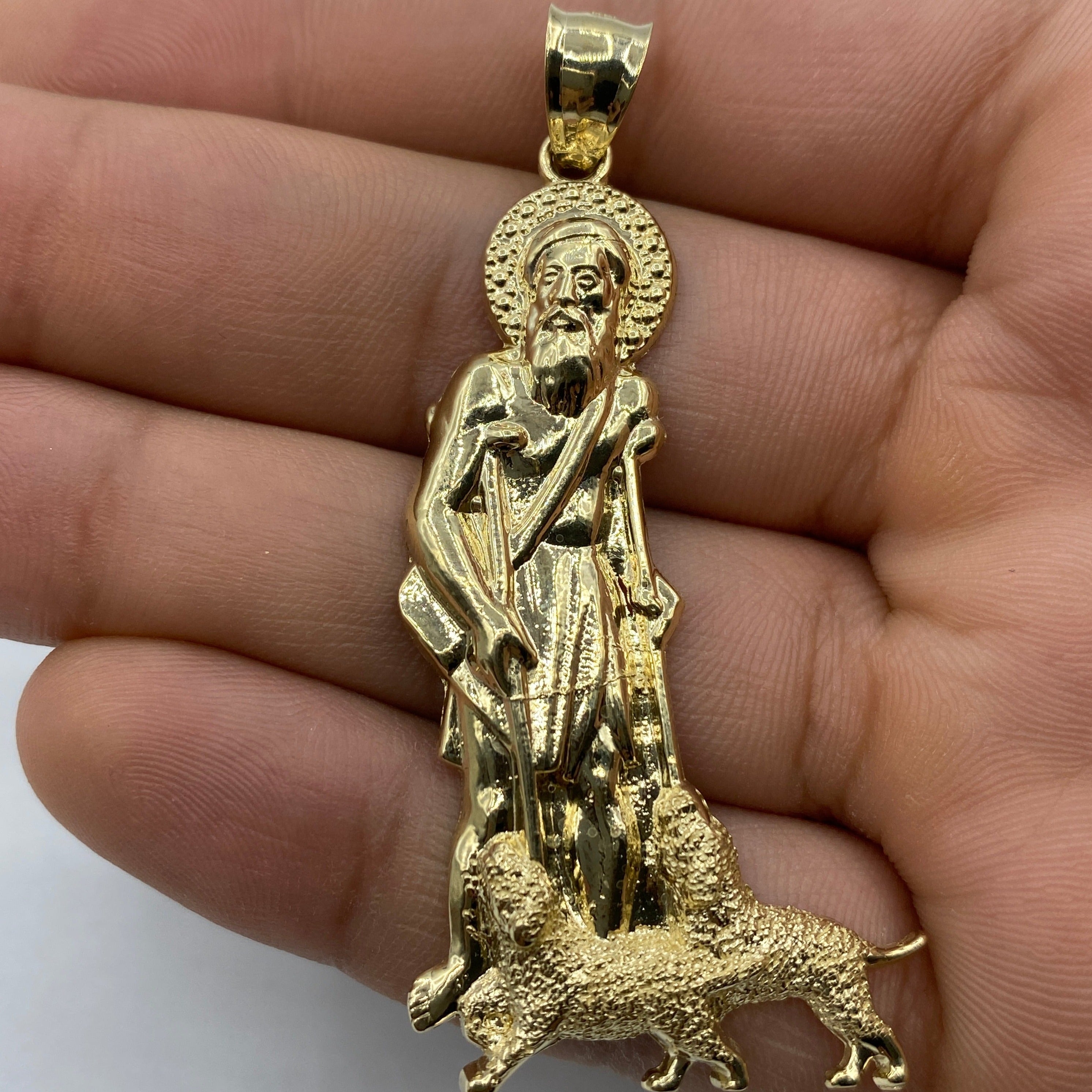 Saint lazarus sale gold pendant