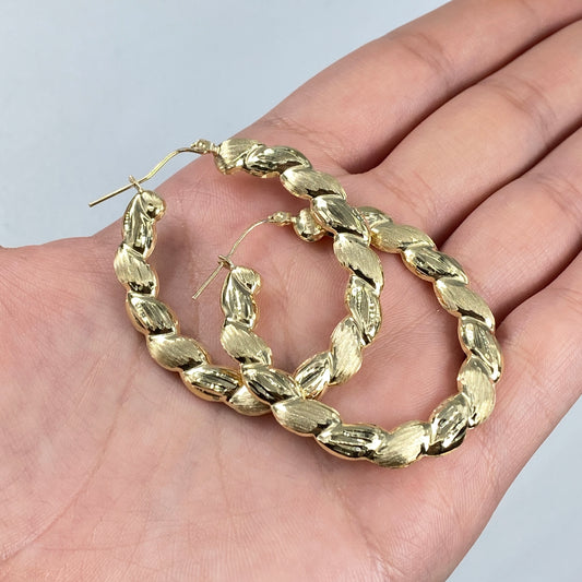 10K Braided Hoop Earring