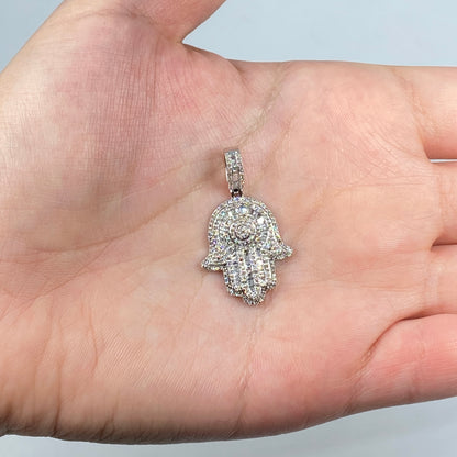 14K Hamsa Diamond Pendant