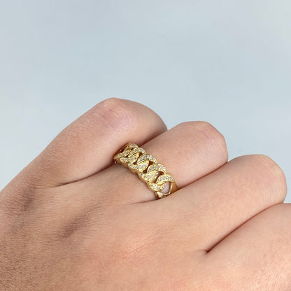 14K Cuban Link Diamond Ring