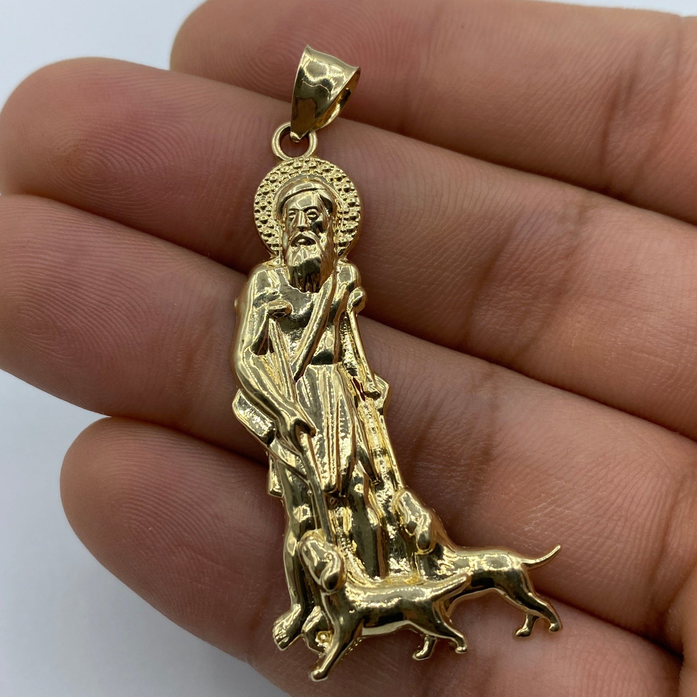 St lazarus gold on sale pendant