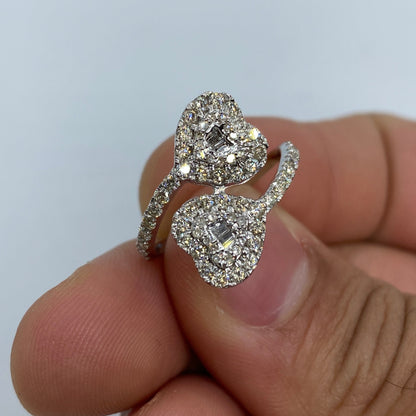 14K Heart Bangle Diamond Engagement Ring