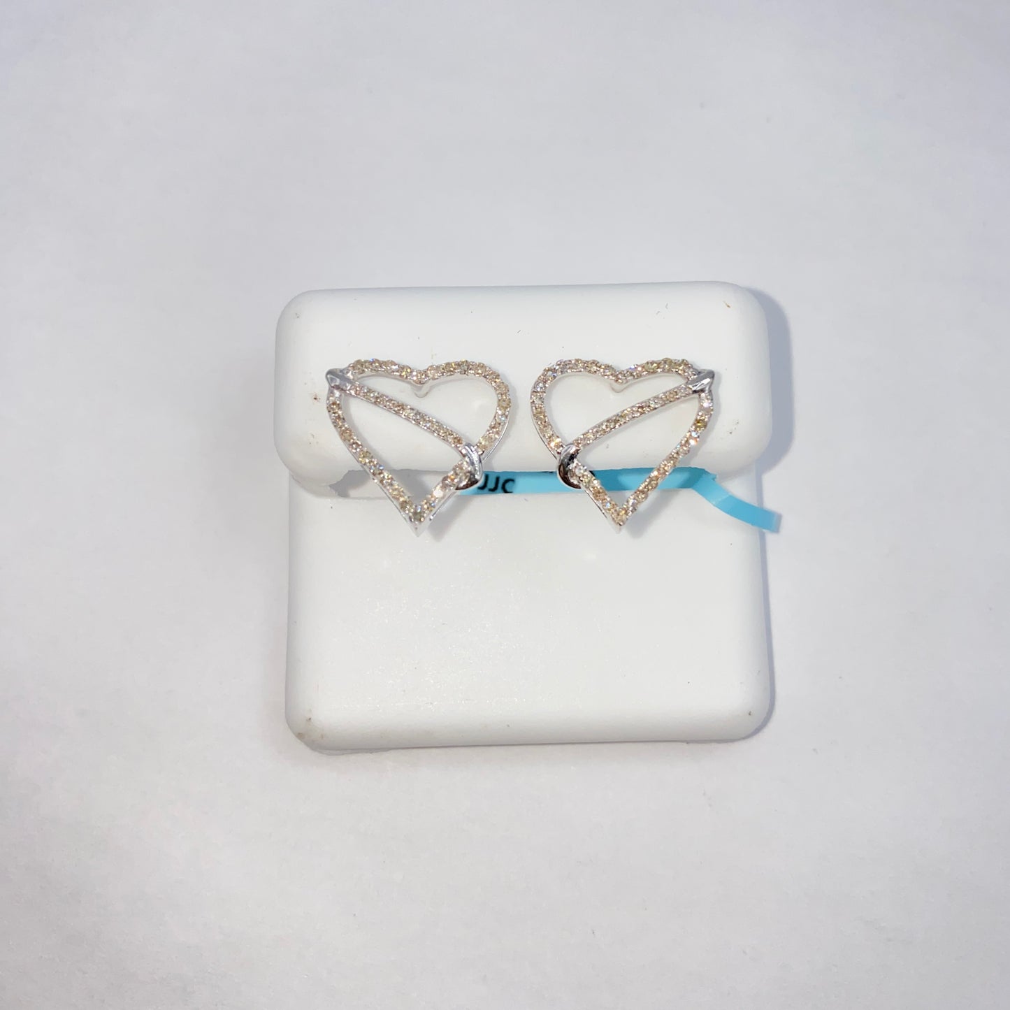 14K Love Planet Heart Diamond Earrings