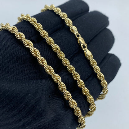 10K 4MM Rope Chain 18-26"