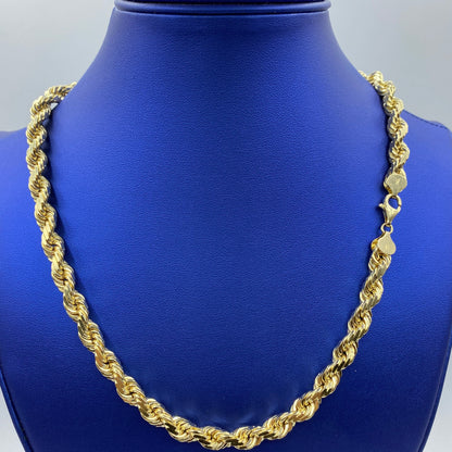 14K 8MM Rope Chain 20"