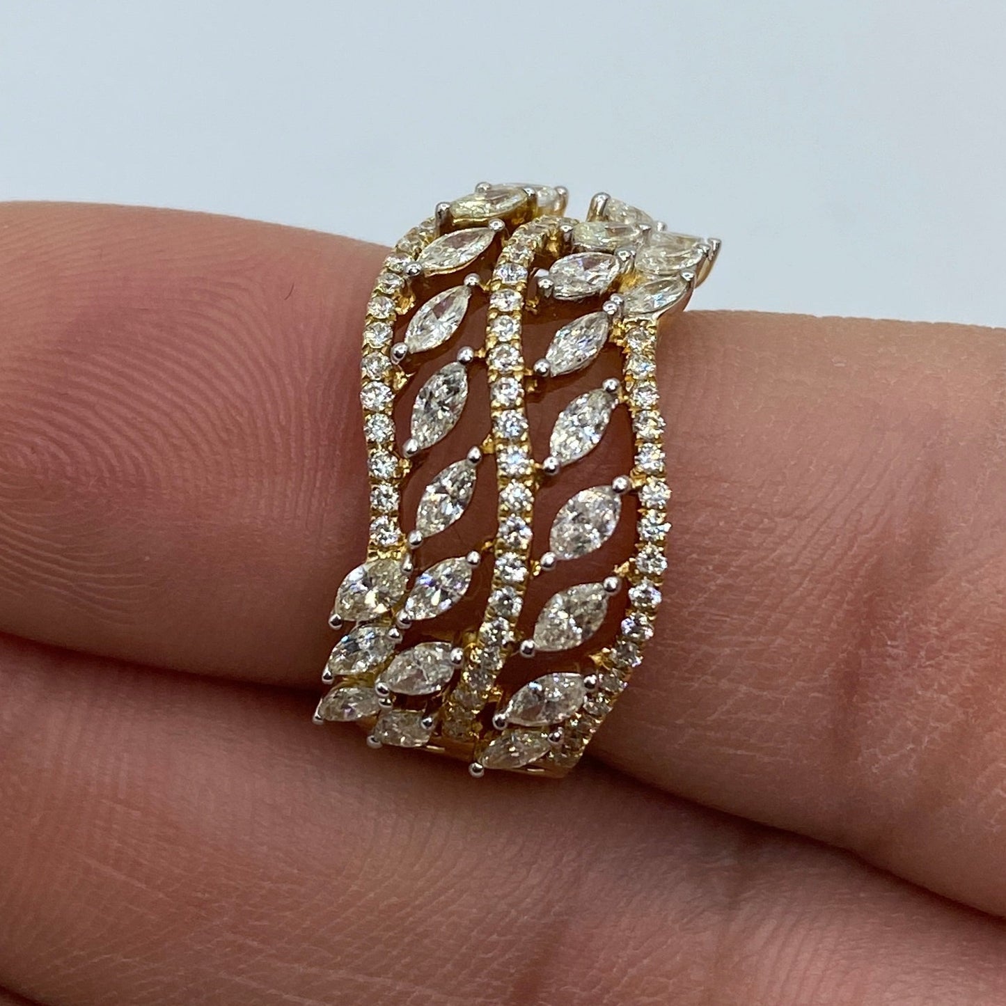 14K Leaf Wraith Diamond Ring