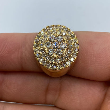 10K Yellow Gold Circle Cake Diamond Ring