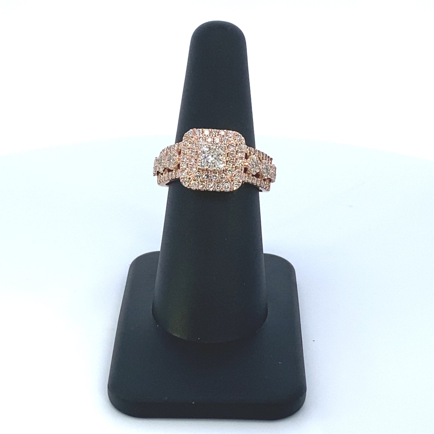 10K Square Cake Diamond Ring