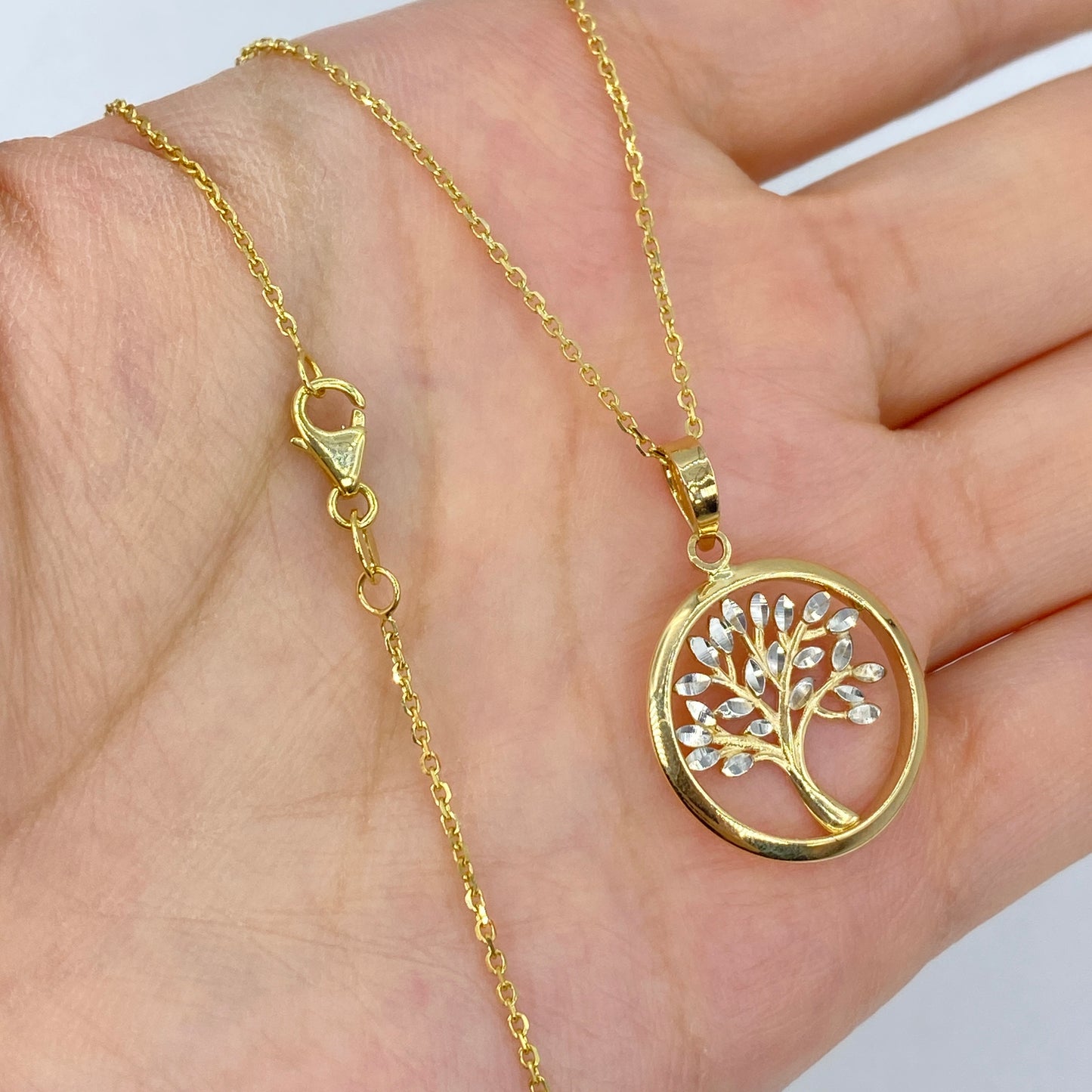 14K Tree of Life Pendant Necklace 20"
