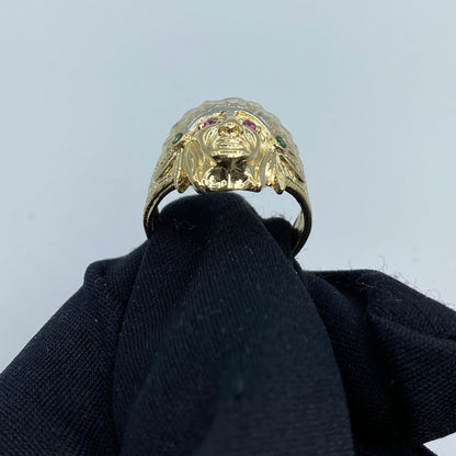 14K Native American Indian Chief Ring