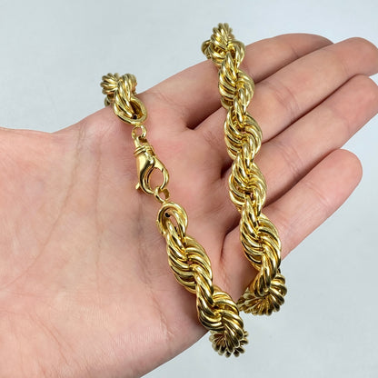 14K 12MM Bold Rope Chain 26"