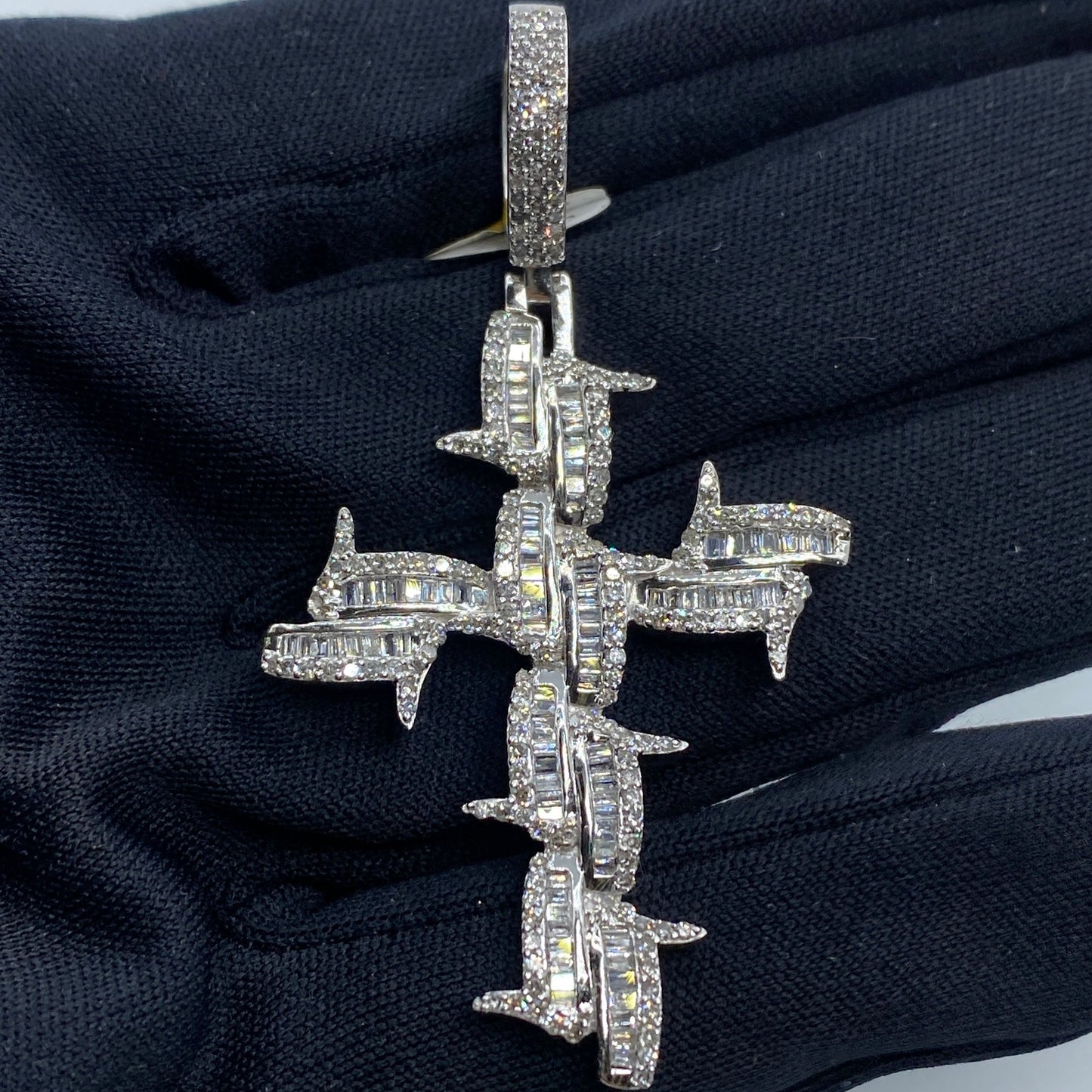 Holy Spirit Cross Baguette Pendant