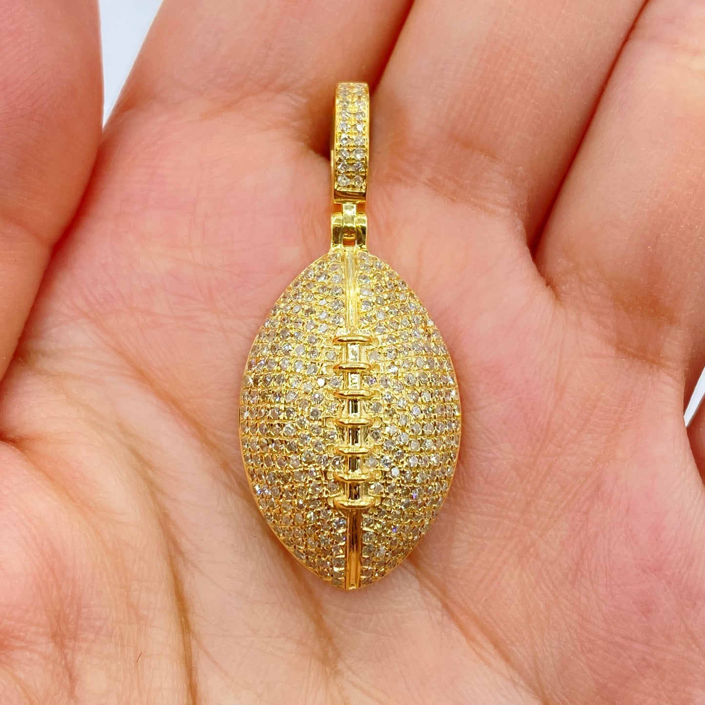 10K Football Diamond Pendant