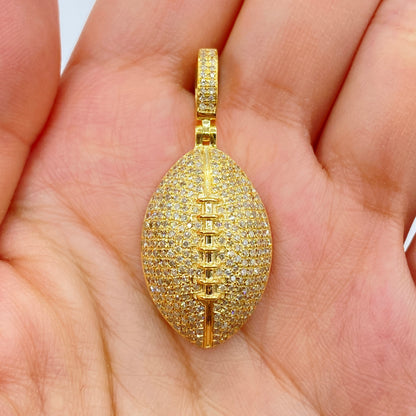 10K Football Diamond Pendant