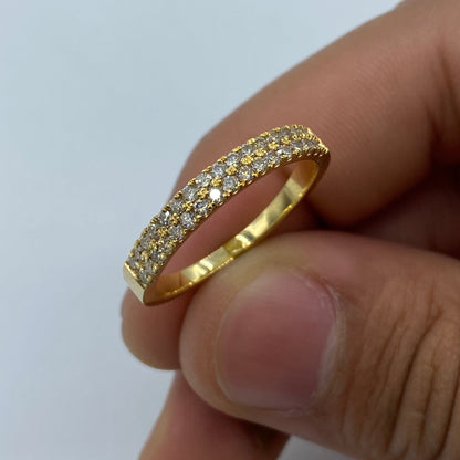 10K Double Banded Diamond Ring