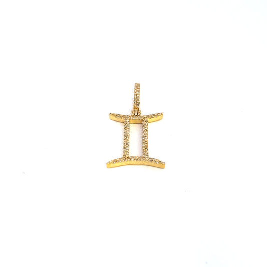 10K Gemini Sign Diamond Pendant